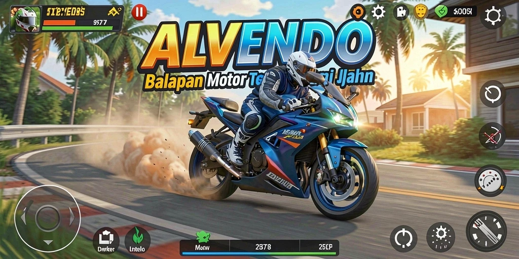 Gambaran tampilan balapan motor yang seru dan menegangkan.