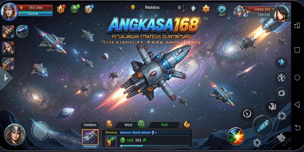 Tampilan gameplay seru di ANGKASA168 dengan strategi luar angkasa.