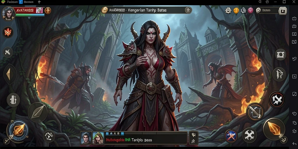 Screenshot utama AVATAR808 menampilkan gameplay menyeramkan yang intens.