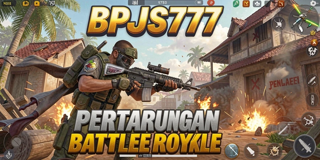 Gameplay mendebarkan BPJS777 saat bertarung di arena Battle Royale.