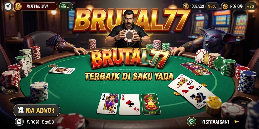 Tampilan gameplay Poker yang mengasyikkan di BRUTAL77