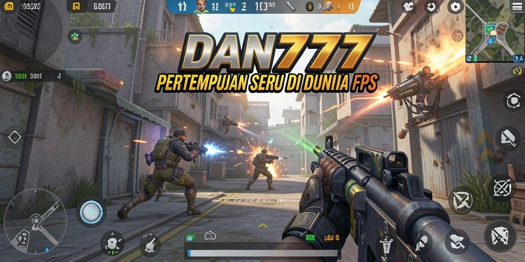 Tampilan aksi mendebarkan dari gameplay FPS DAN777.