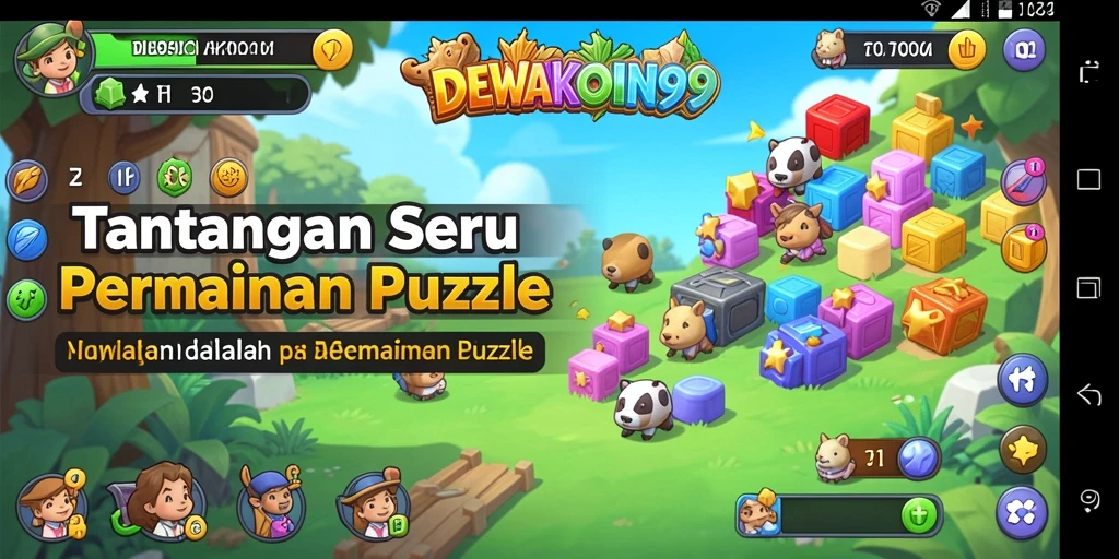Tampilan gameplay DEWAKOIN99 yang menantang puzzle.