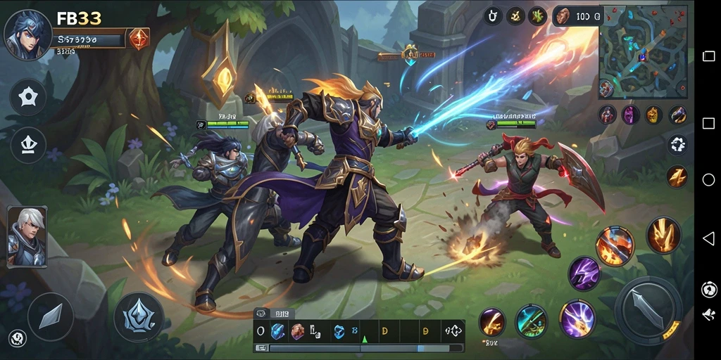 Tangkapan layar permainan FB333 menampilkan aksi seru di arena MOBA.