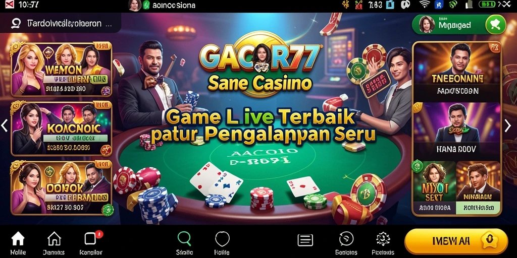 Tampilan gameplay Live Casino GACOR77 yang menarik dan interaktif.