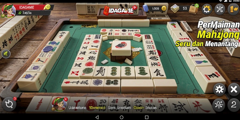 Tampilan gameplay menarik dari IDAGAME menampilkan ubin Mahjong.