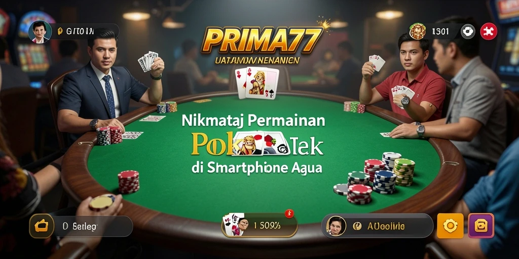 Tampilan gameplay PRIMA77 dengan pemain aktif dan suasana poker yang mendebarkan.