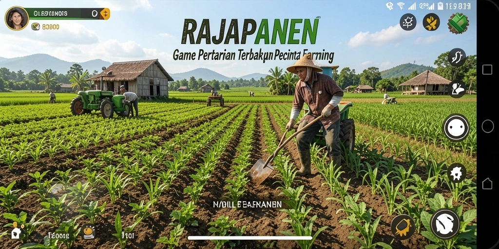 Tampilan screenshot RAJAPANEN dengan aktivitas bertani yang seru.