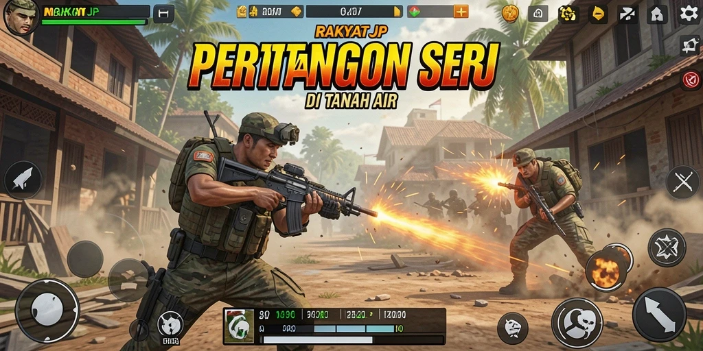 Screenshot gameplay RAKYATJP dengan pertarungan yang dinamis.