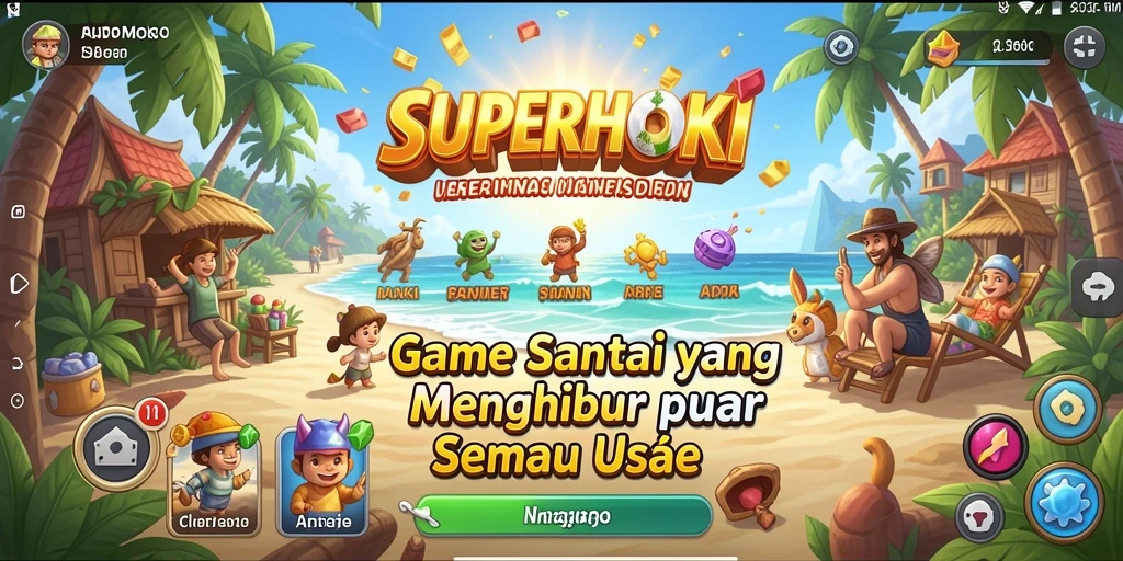 Gameplay SUPERHOKI yang penuh warna dan menyenangkan.